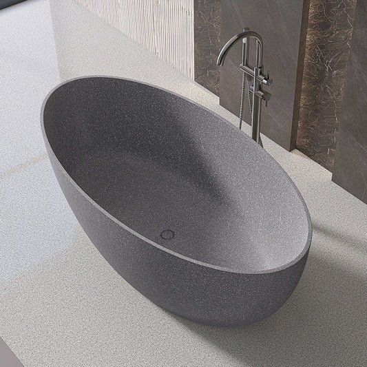 Medunjess 63'' Mélange Freestanding Terrazzo Bathtub