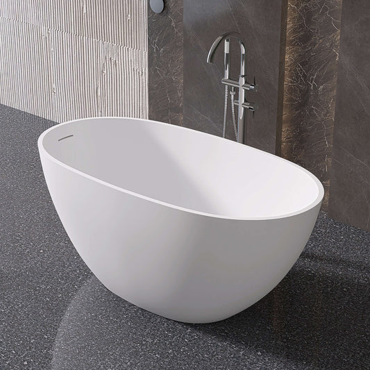 Medunjess 51'' Freestanding compact soaking tub Solid surface design