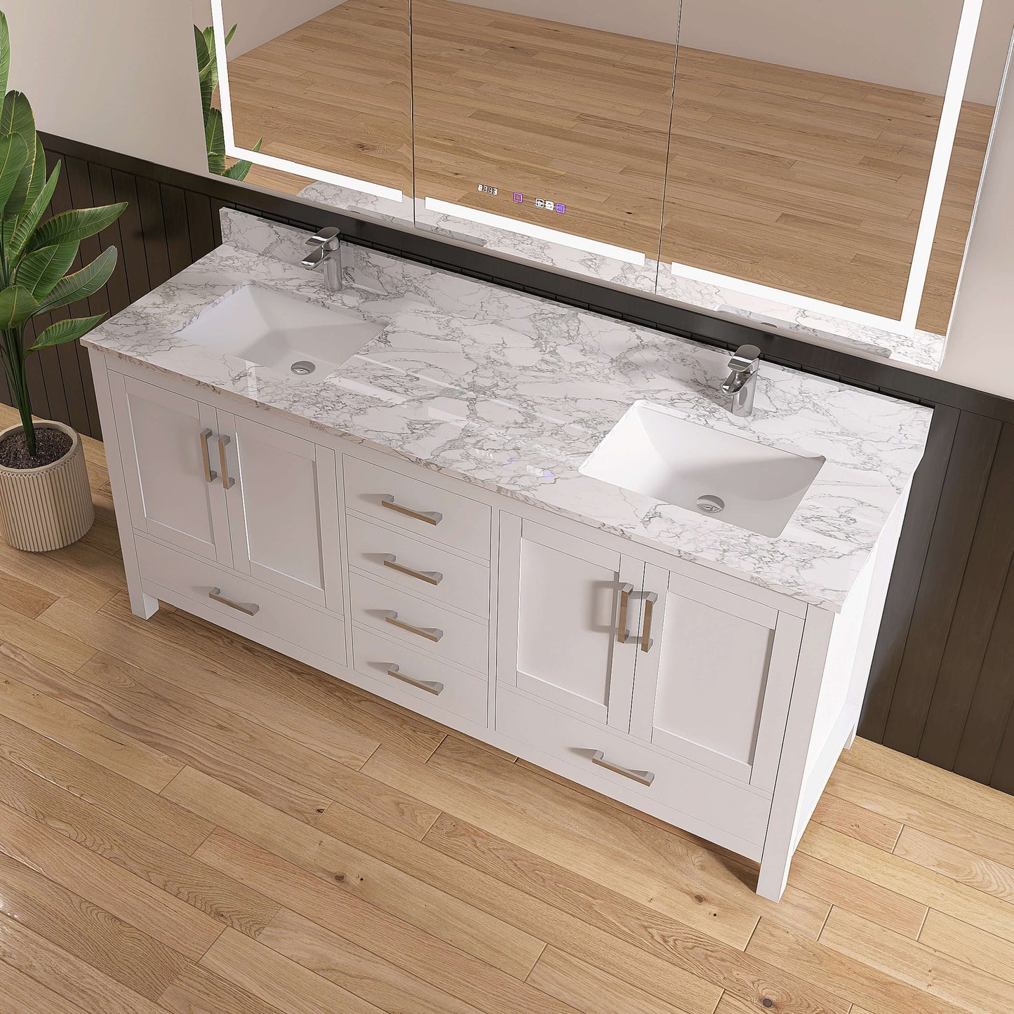 Medunjess 72'' Keystone Bathroom Vanities With Double Sink
