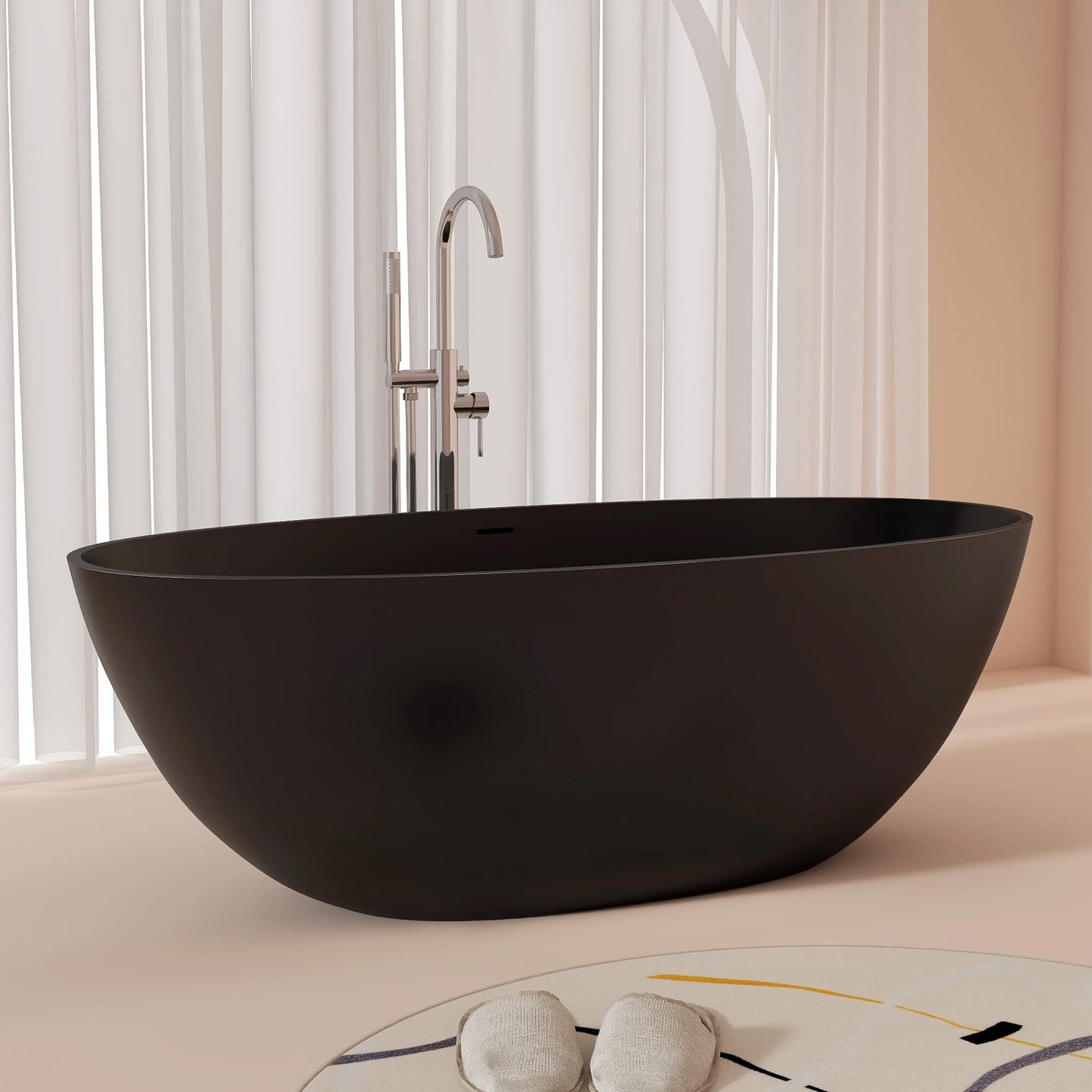 Medunjess 67'' Oval Freestanding Tub with Overflow | Soak in Style