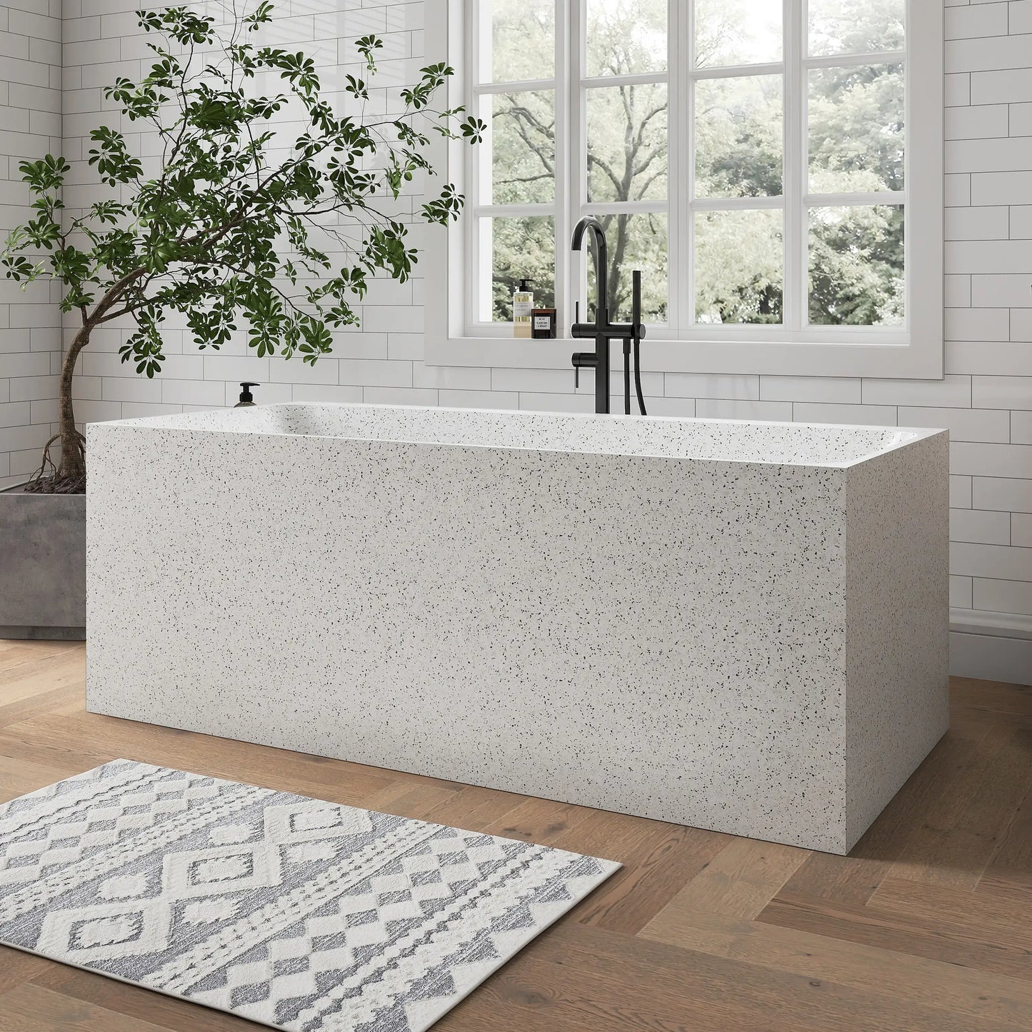 Medunjess 64" Kaleido Freestanding Terrazzo bathtub