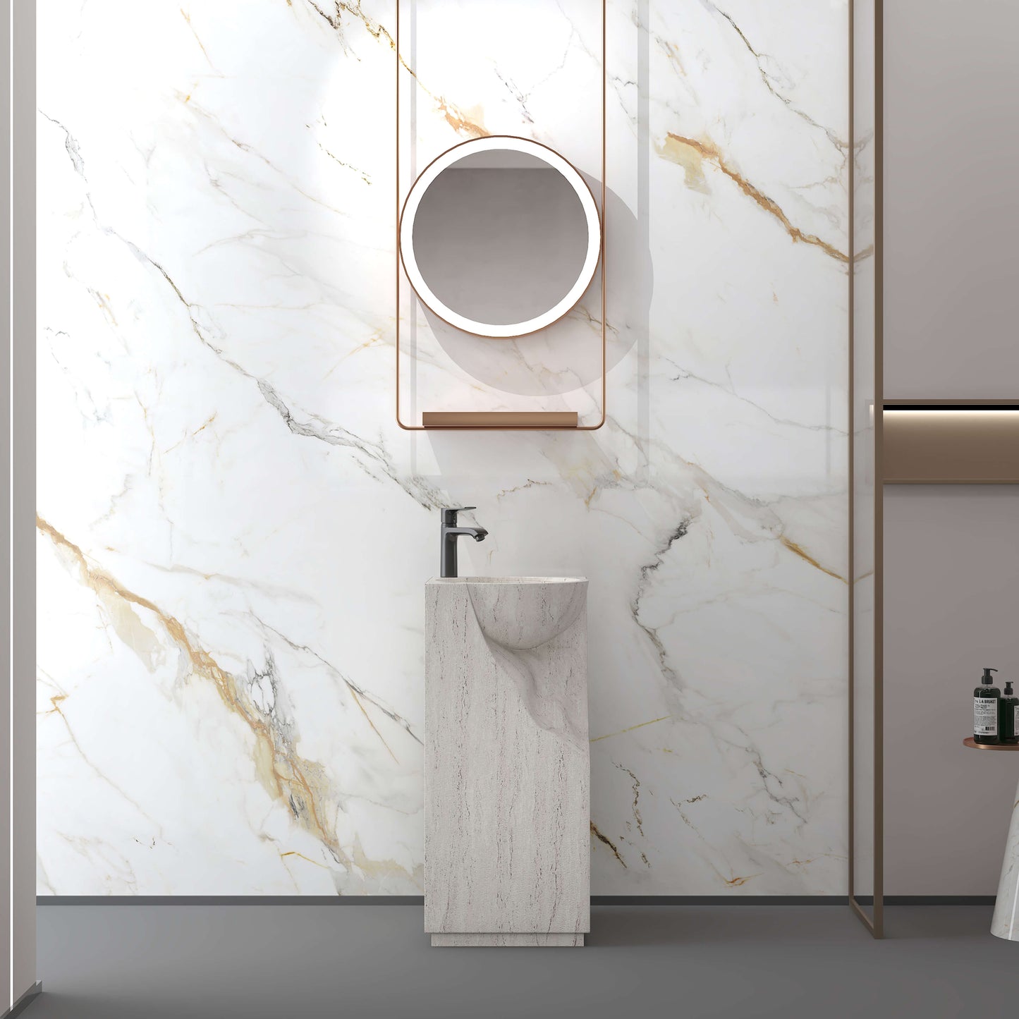 Medunjess 15.9''x34.1'' Obelisk Pedestal Basin