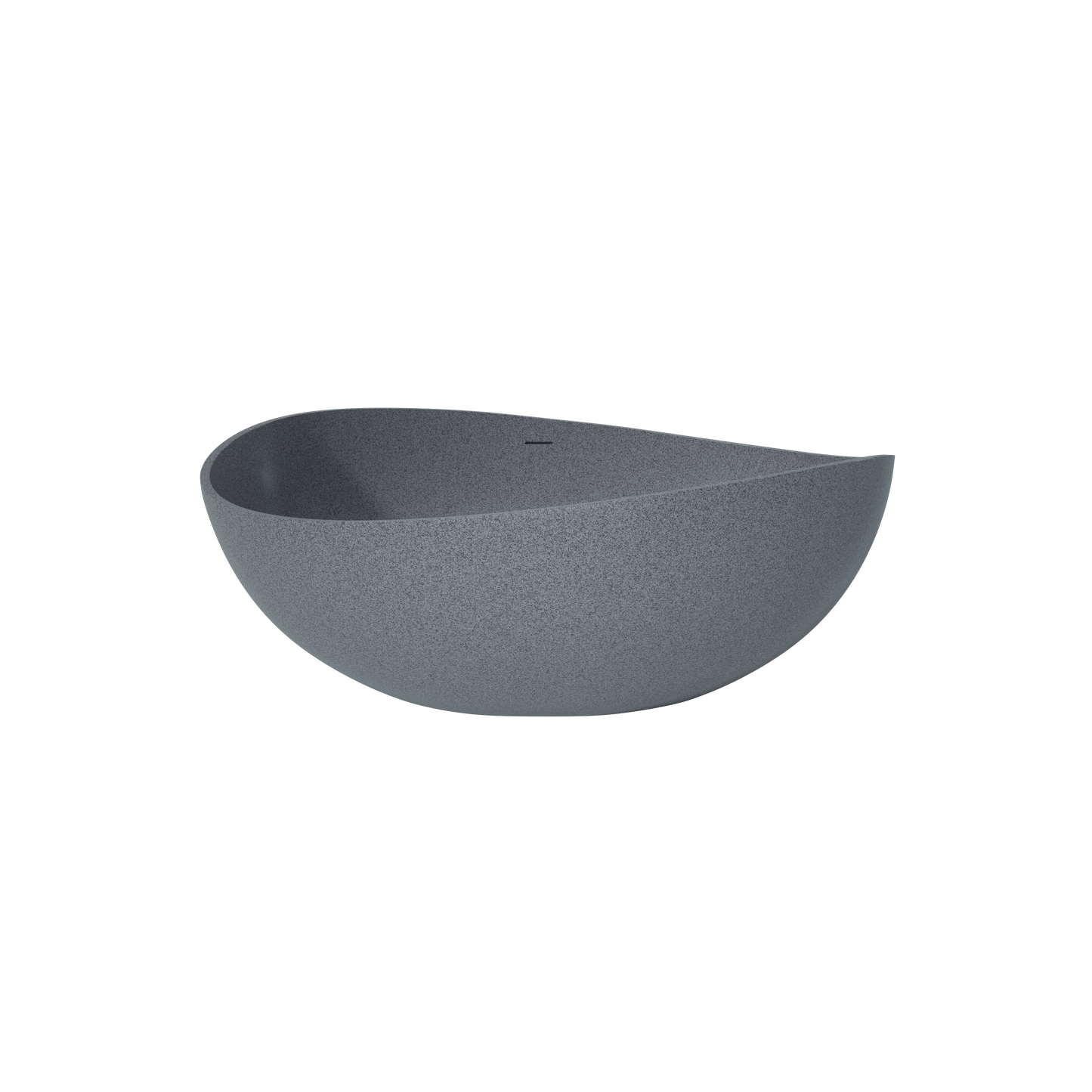Medunjess 63" Wavy Freestanding Tub Solid Surface Freestadning Stone Resin Soaking Bathtub