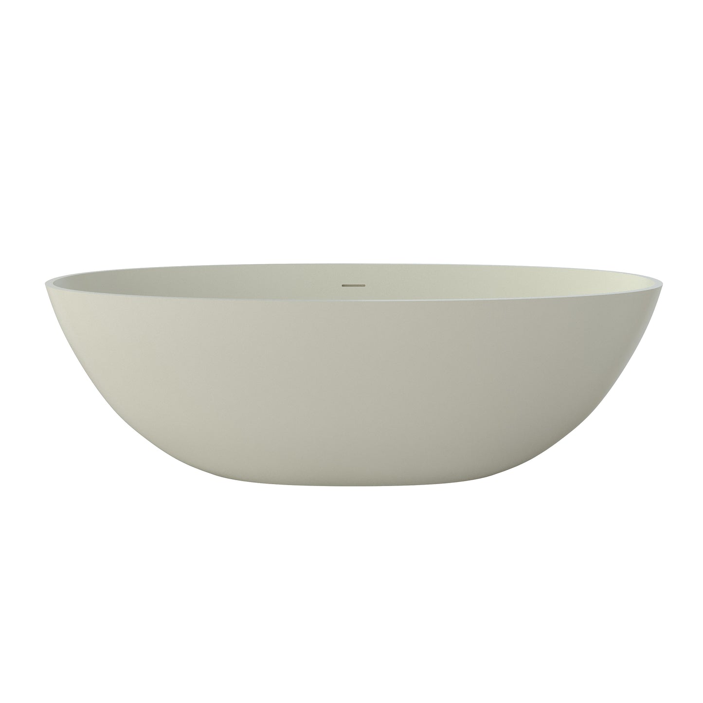 Medunjess 65" White Oval Luxury Freestanding Solid Surface Resin Stone Soaking Tub