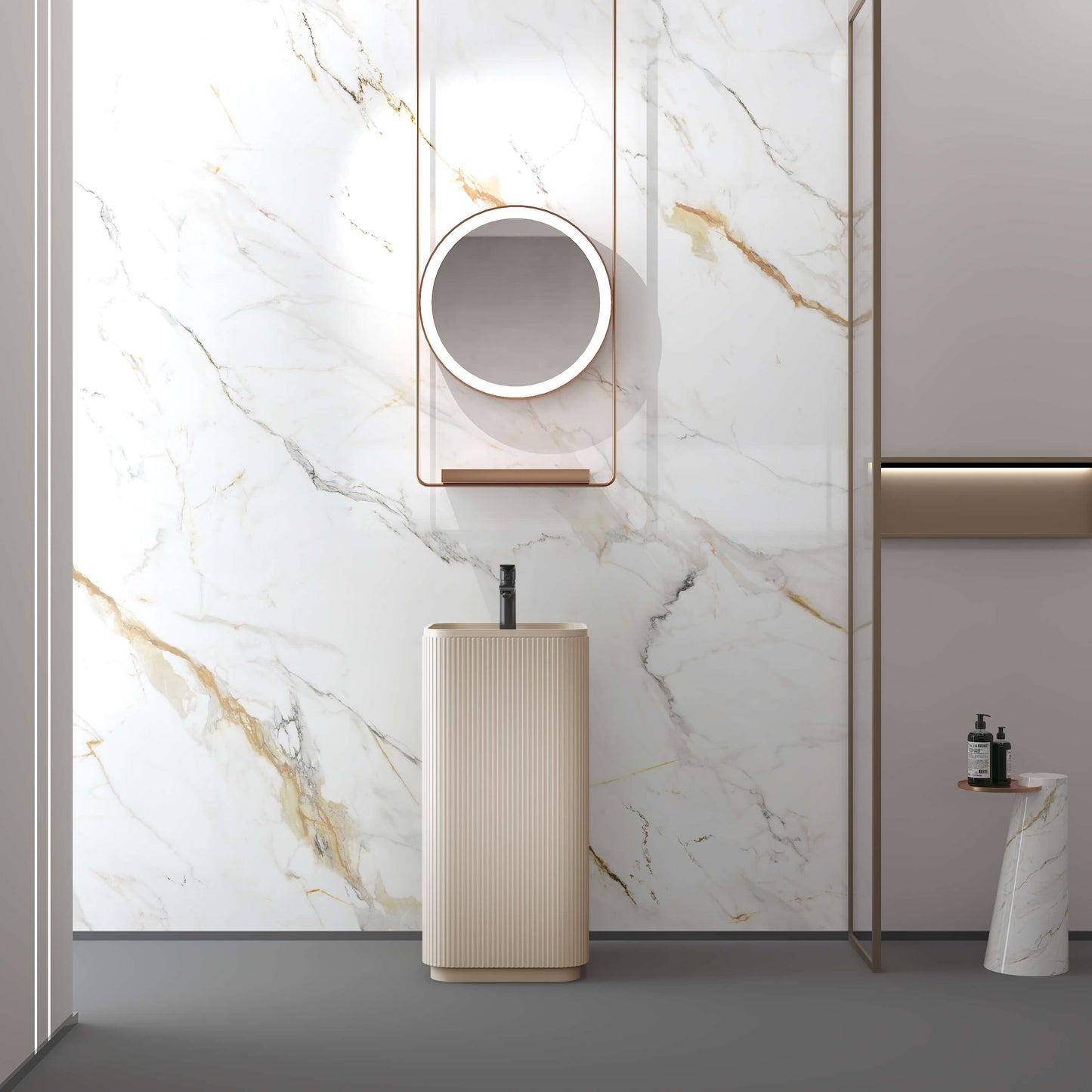 Medunjess 16.5''x33.8'' Glyph Pedestal Basin