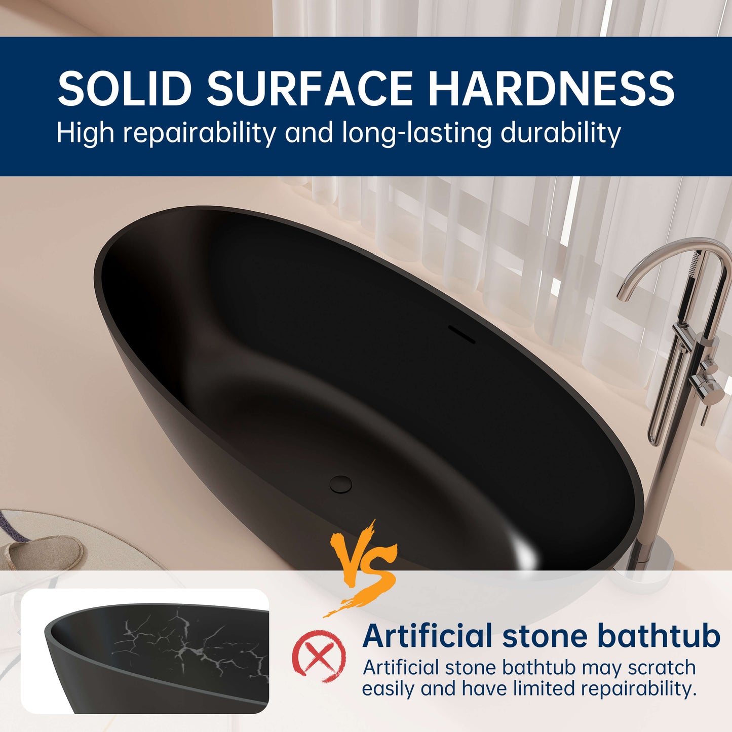 Medunjess 67'' Oval Freestanding Tub with Overflow | Soak in Style