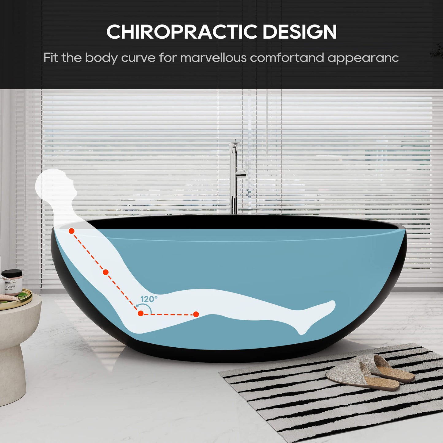 Medunjess 67'' Freestanding Tub Solid Surface Wide Freestanding Soaking Bathtub