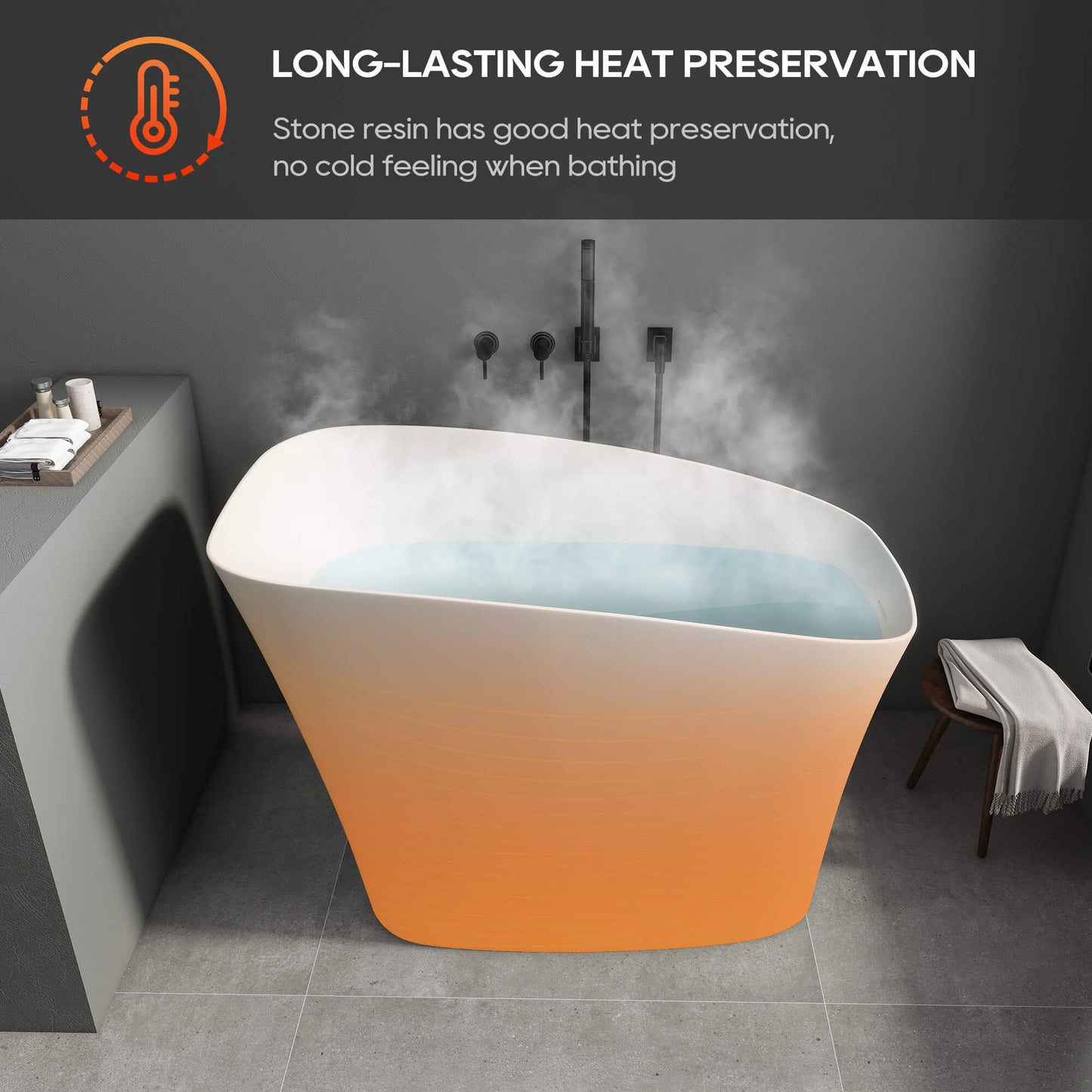 Medunjess 51" Japanese Soaking Tub Freestanding ECO-Friendly