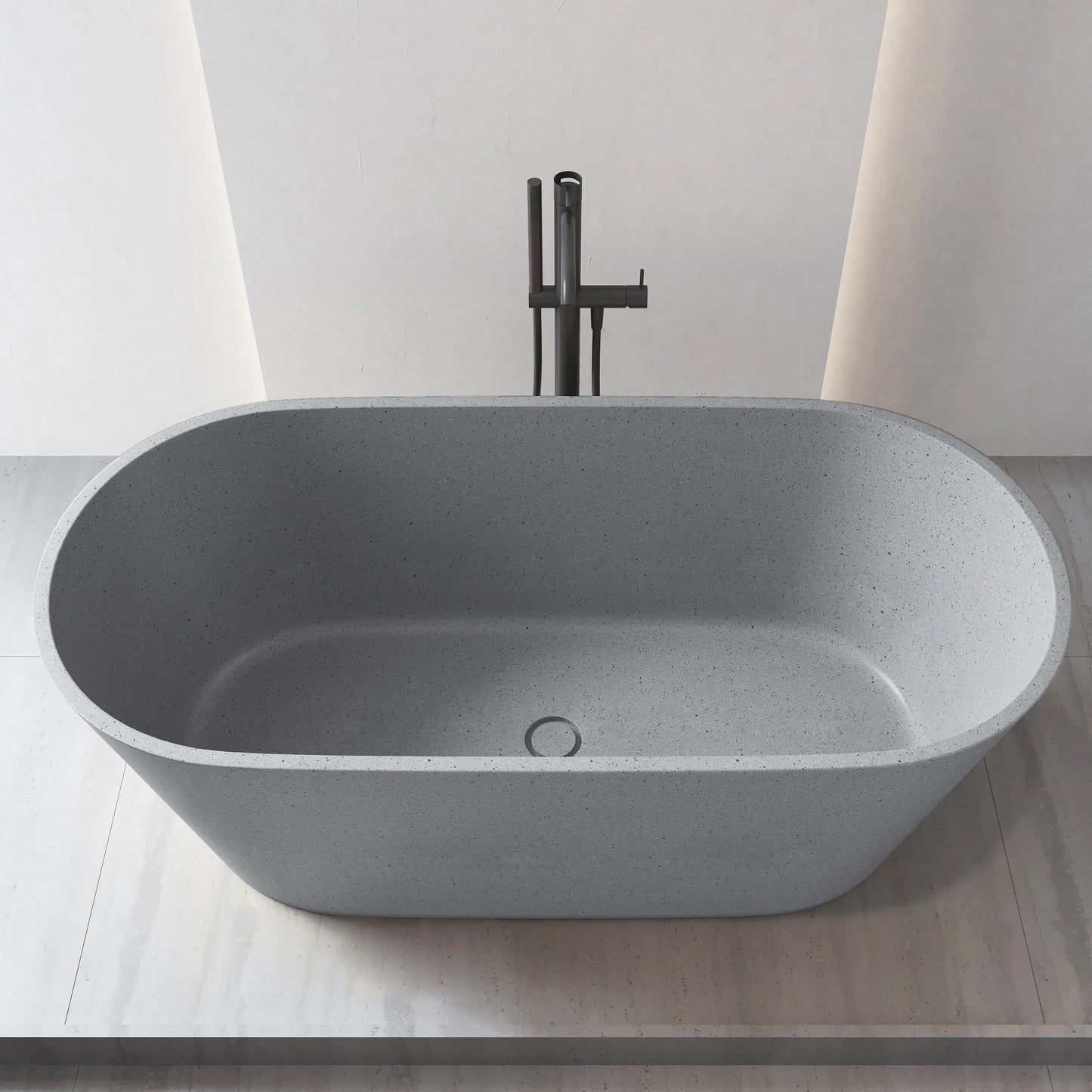 Medunjess 59" Coalesce Freestanding Terrazzo Bathtub