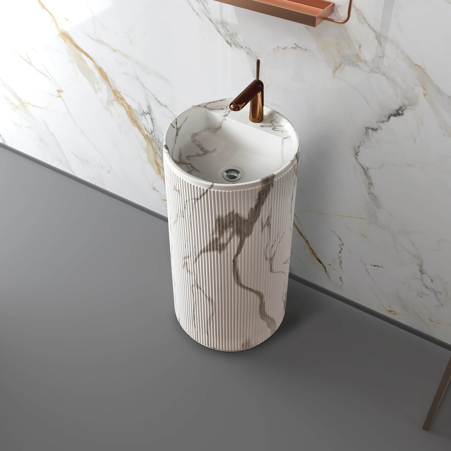 Medunjess 15.7''x33.8'' Spire Pedestal Basin
