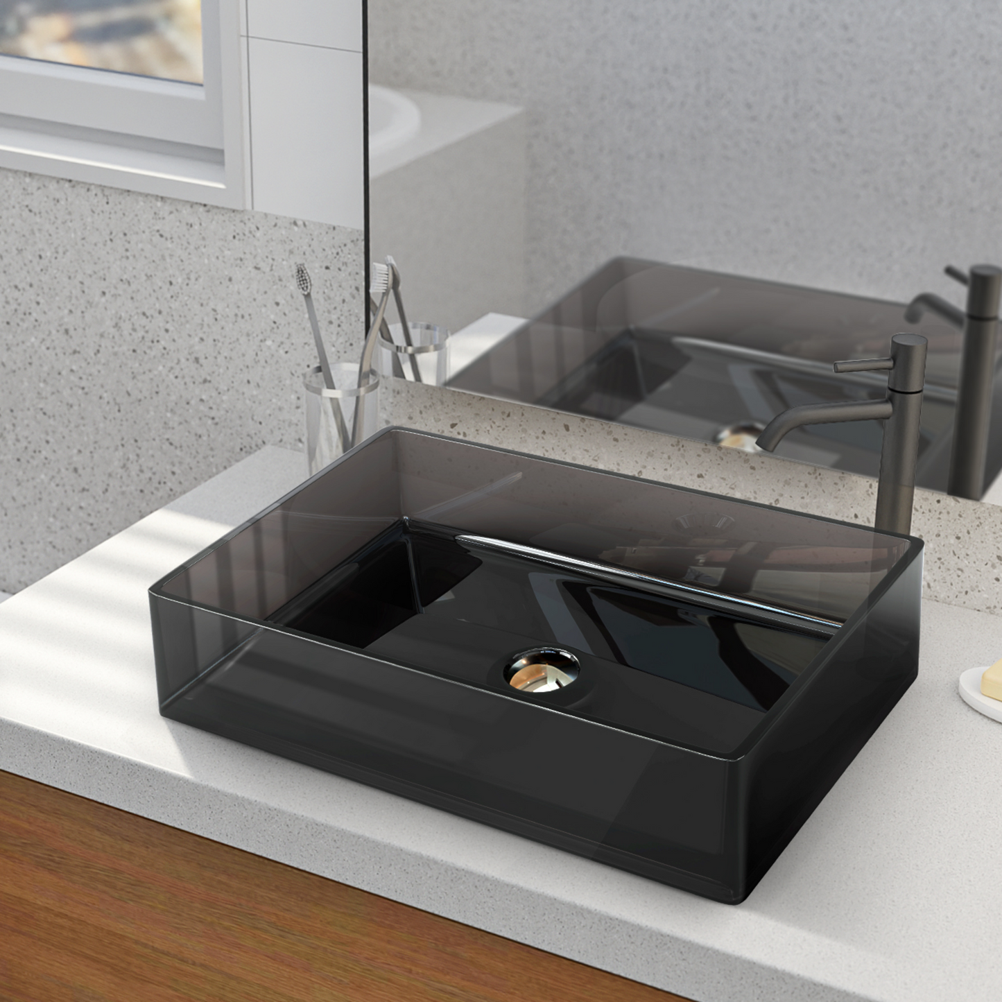 MEDUNJESS 21'' Solid Surface Bathroom Vessel Sink