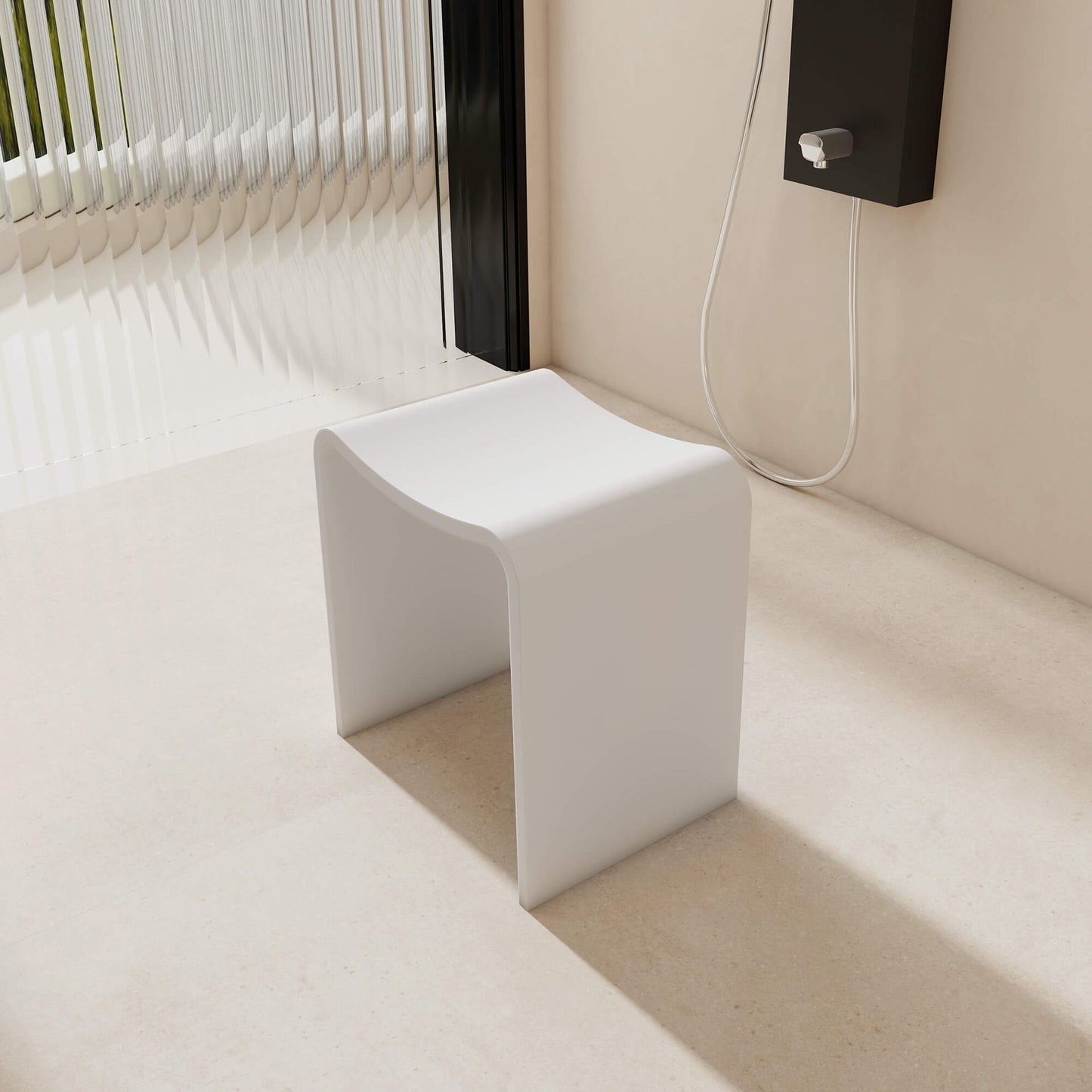 Medunjess 16''Solid Surface Shower Stool