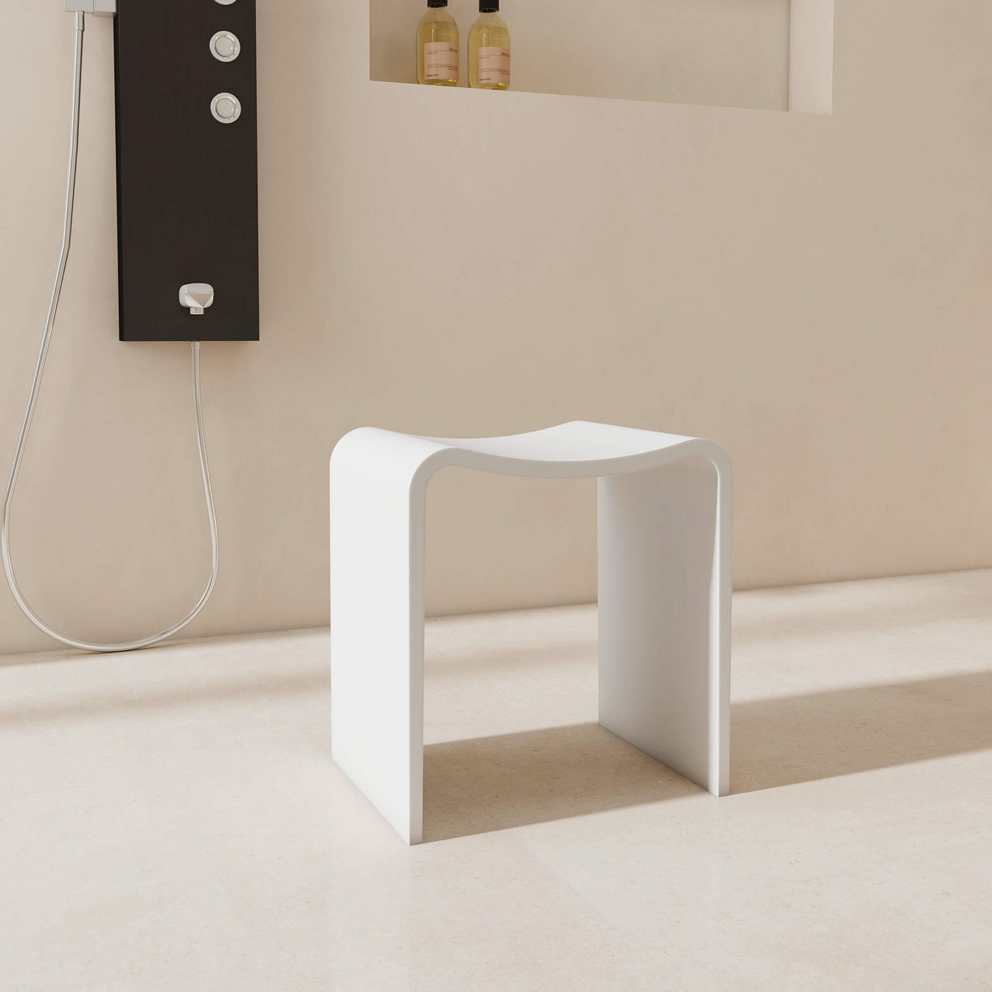 Medunjess 16''Solid Surface Shower Stool