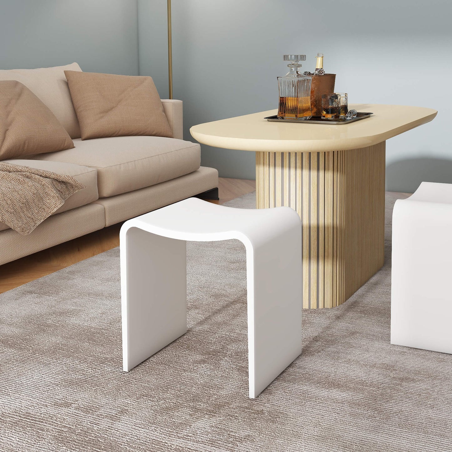 Medunjess 16''Solid Surface Shower Stool