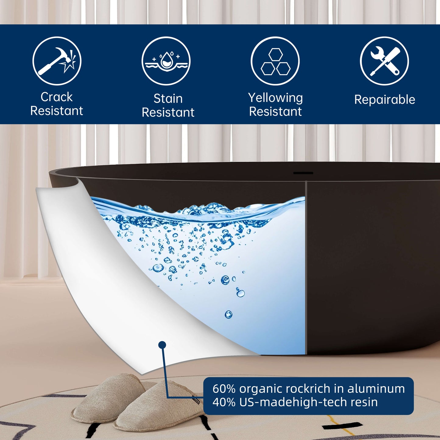Medunjess 67'' Oval Freestanding Tub with Overflow | Soak in Style