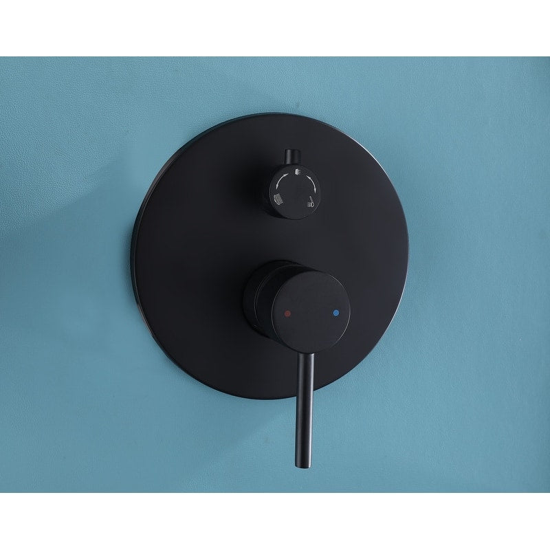 Medunjess Matte Black Rainfall Waterfall Shower Faucet Set