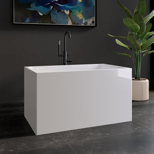 Medunjess 43'' Cradle Freestanding Soaking Acrylic Bathtub