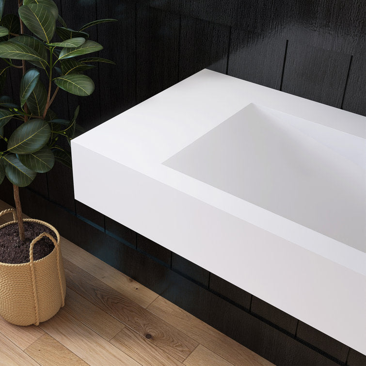 MEDUNJESS 19.69'' Solid Surface Rectangular Bathroom Sink