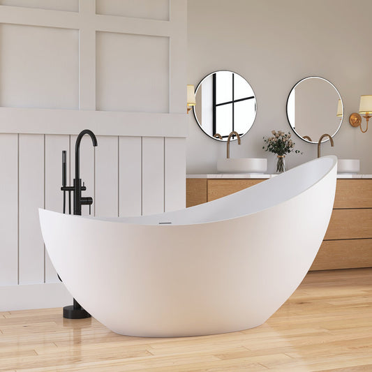Medunjess 67'' x 31.5'' Freestanding Soaking Solid Surface Bathtub
