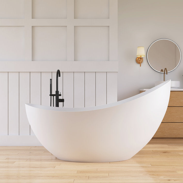 Medunjess 67'' x 31.5'' Freestanding Soaking Solid Surface Bathtub