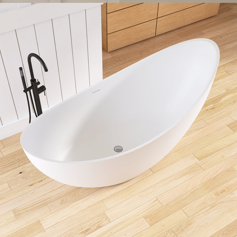 Medunjess 67'' x 31.5'' Freestanding Soaking Solid Surface Bathtub