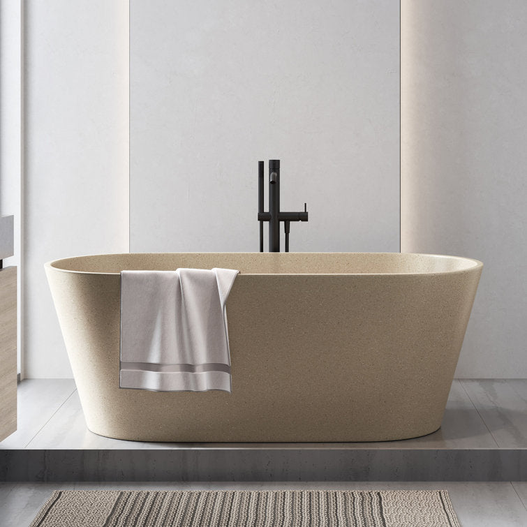 Medunjess 59'' Luminae Freestanding Terrazzo Bathtub
