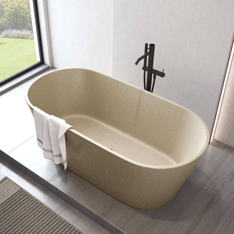 Medunjess 59'' Luminae Freestanding Terrazzo Bathtub