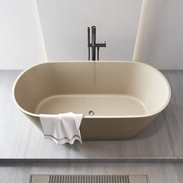 Medunjess 59'' Luminae Freestanding Terrazzo Bathtub
