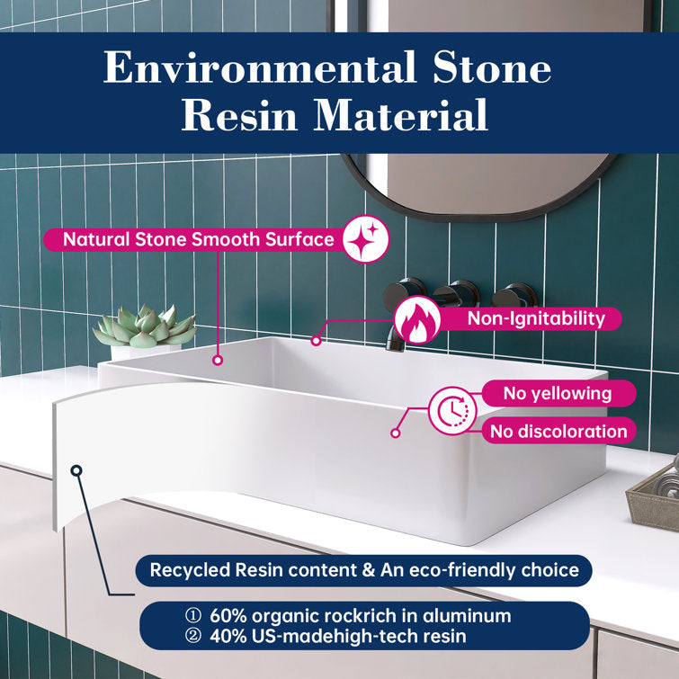 MEDUNJESS 21'' Solid Surface Bathroom Vessel Sink