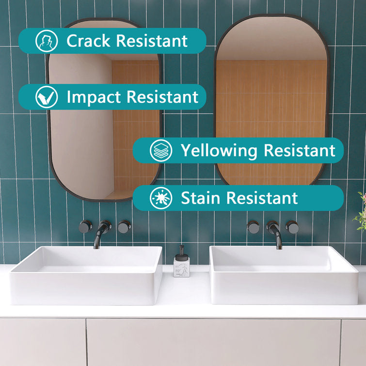 MEDUNJESS 21'' Solid Surface Bathroom Vessel Sink