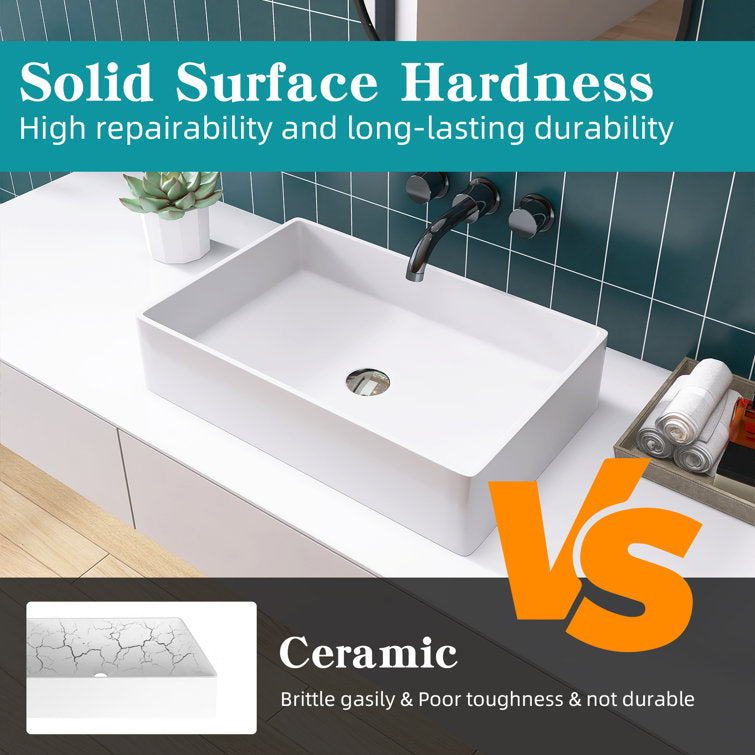 MEDUNJESS 21'' Solid Surface Bathroom Vessel Sink