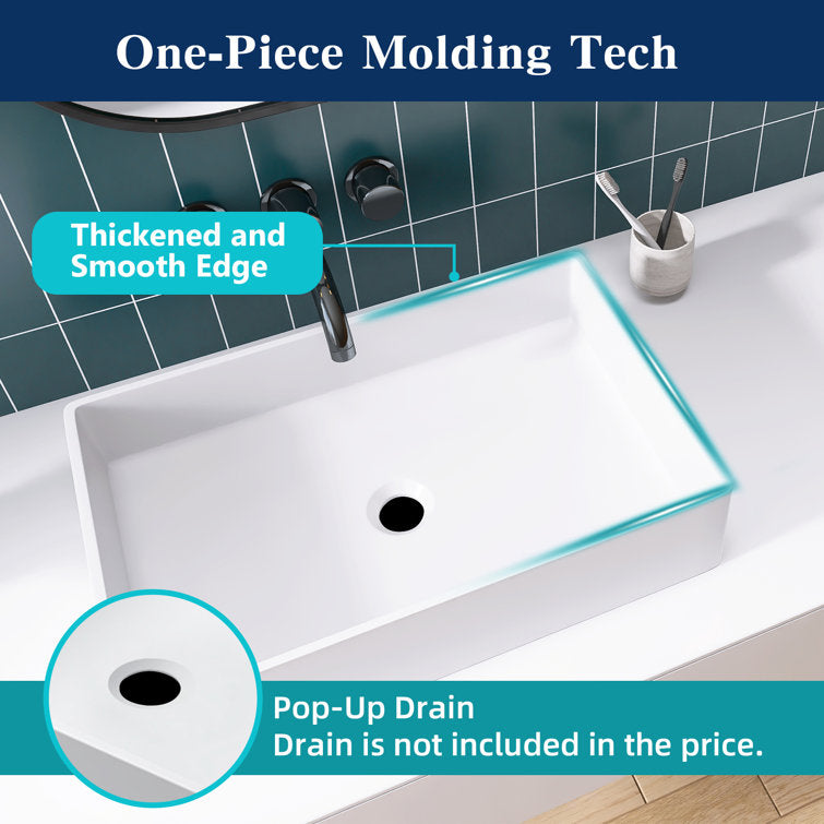 MEDUNJESS 21'' Solid Surface Bathroom Vessel Sink