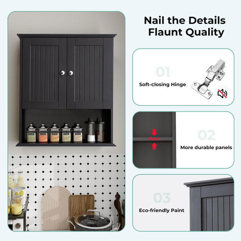 Medunjess 26 in. W x 30 in. H Wall Bathroom Cabinet Over The Toilet Storage