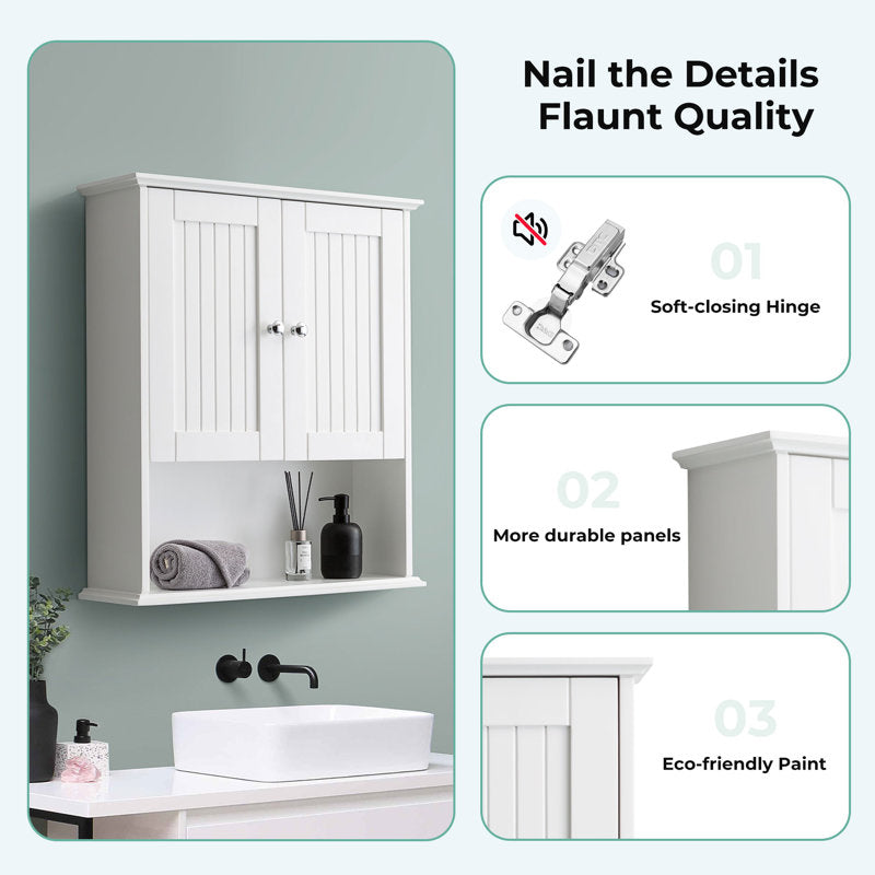 Medunjess 26 in. W x 30 in. H Wall Bathroom Cabinet Over The Toilet Storage