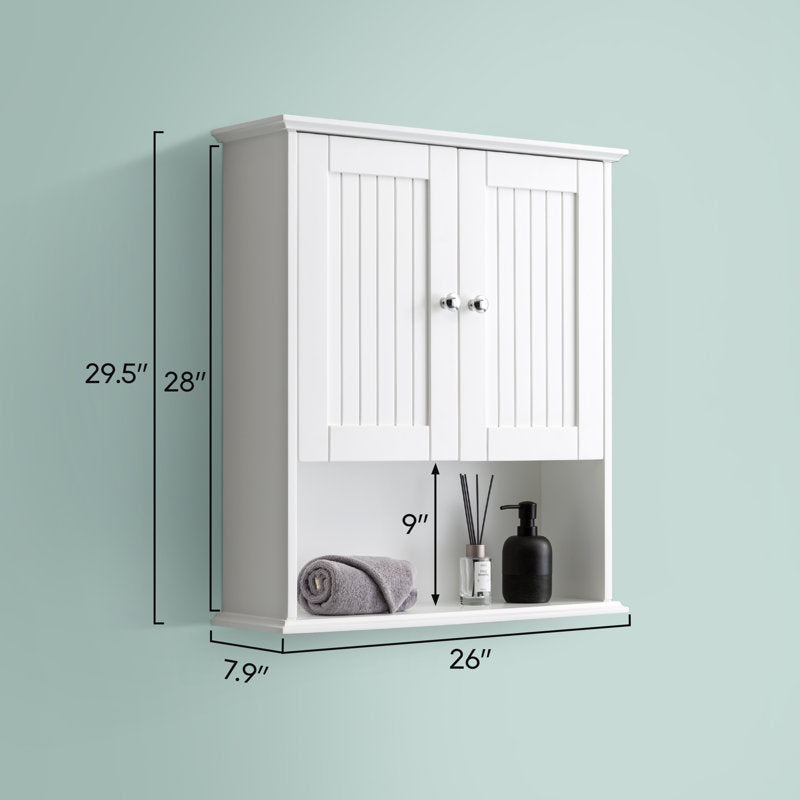 Medunjess 26 in. W x 30 in. H Wall Bathroom Cabinet Over The Toilet Storage