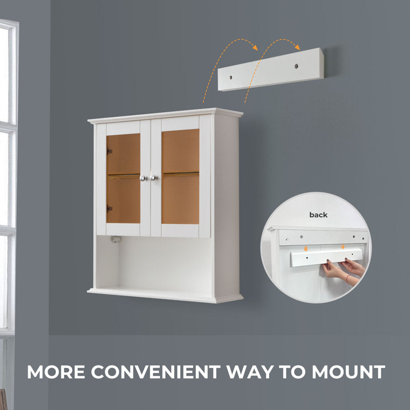 Medunjess 26 in. W x 30 in. H Bathroom Storage Wall Cabinet Fully Assembled with Sensor Light