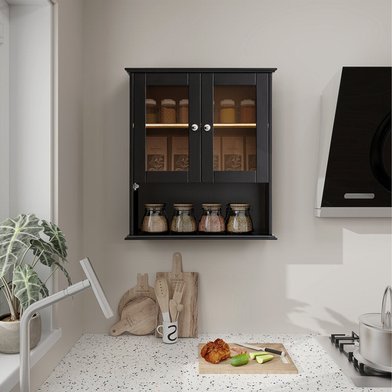 Medunjess 26 in. W x 30 in. H Bathroom Storage Wall Cabinet Fully Assembled with Sensor Light