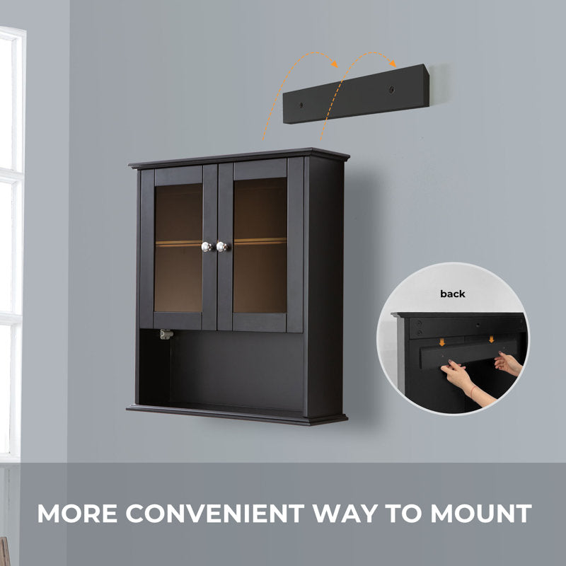 Medunjess 26 in. W x 30 in. H Bathroom Storage Wall Cabinet Fully Assembled with Sensor Light