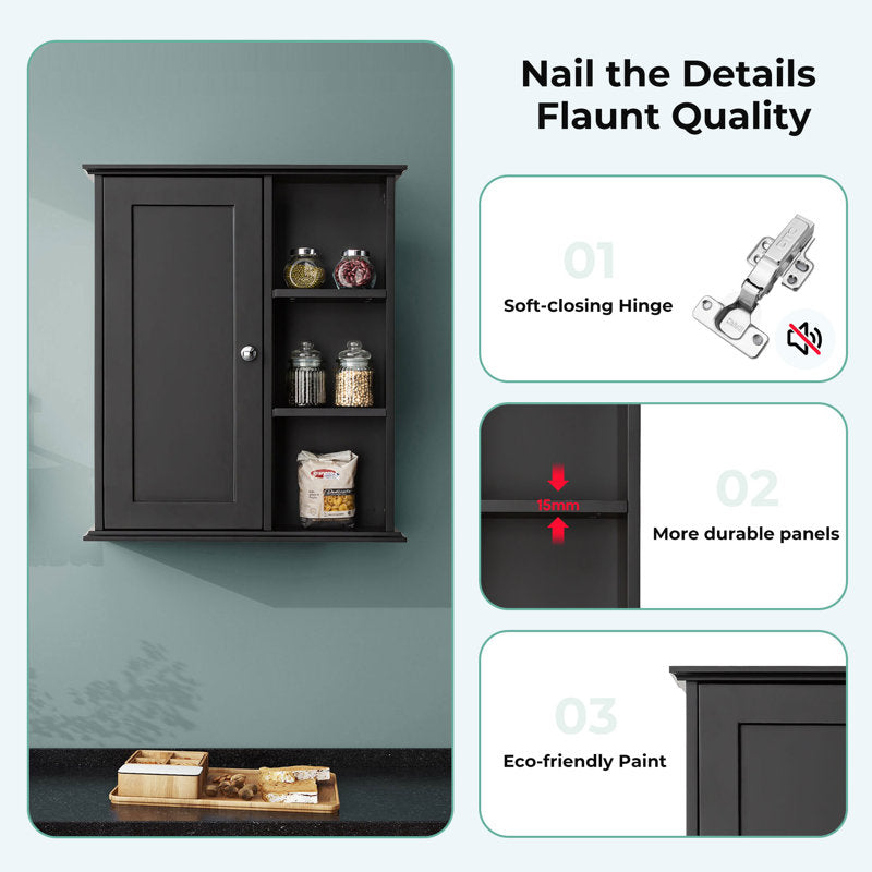 Medunjess 24 in. W x 7 in. D x 28 in. H Wall Bathroom Cabinet Over the Toilet Storage