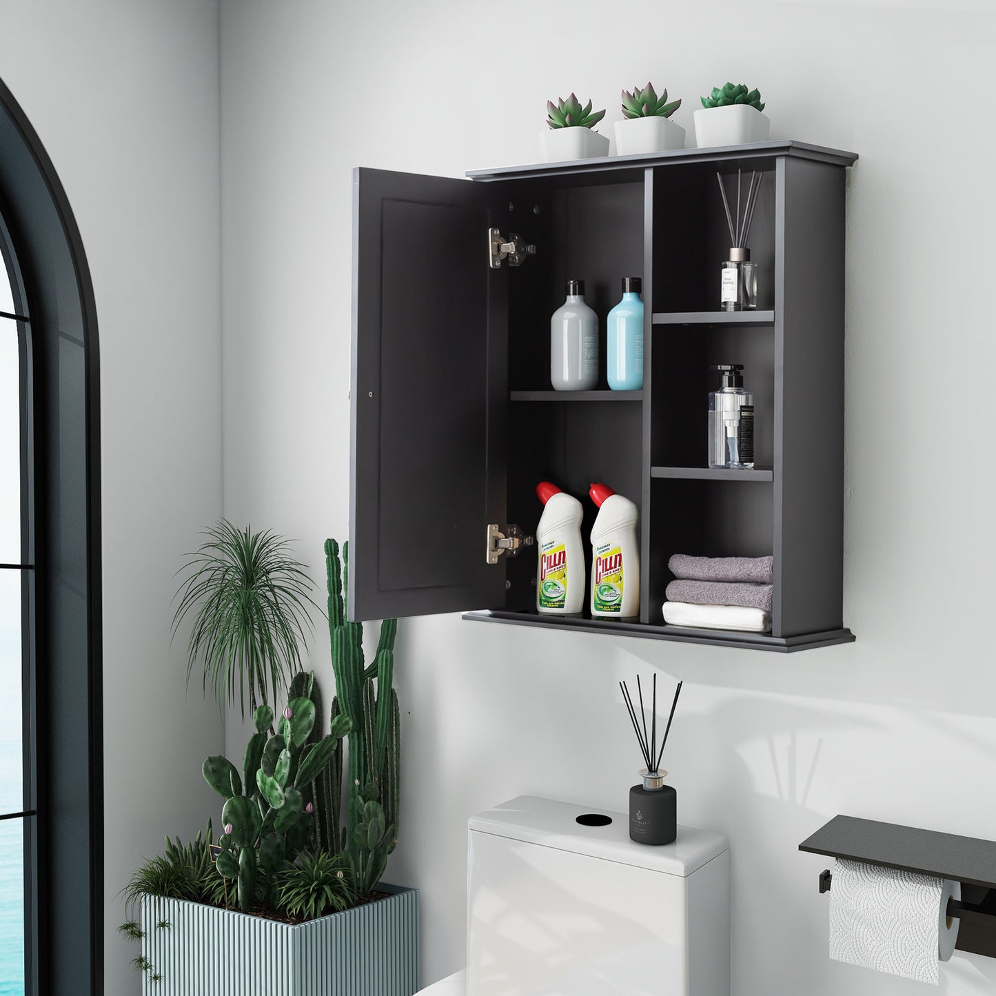 Medunjess 24 in. W x 7 in. D x 28 in. H Wall Bathroom Cabinet Over the Toilet Storage