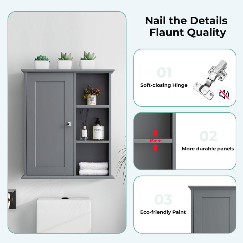 Medunjess 24 in. W x 7 in. D x 28 in. H Wall Bathroom Cabinet Over the Toilet Storage