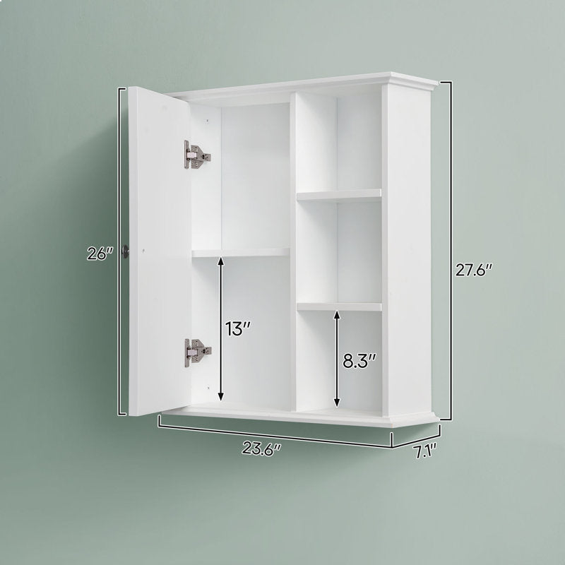 Medunjess 24 in. W x 7 in. D x 28 in. H Wall Bathroom Cabinet Over the Toilet Storage