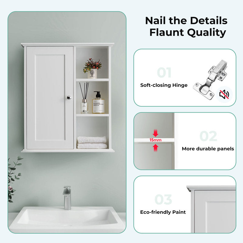Medunjess 24 in. W x 7 in. D x 28 in. H Wall Bathroom Cabinet Over the Toilet Storage