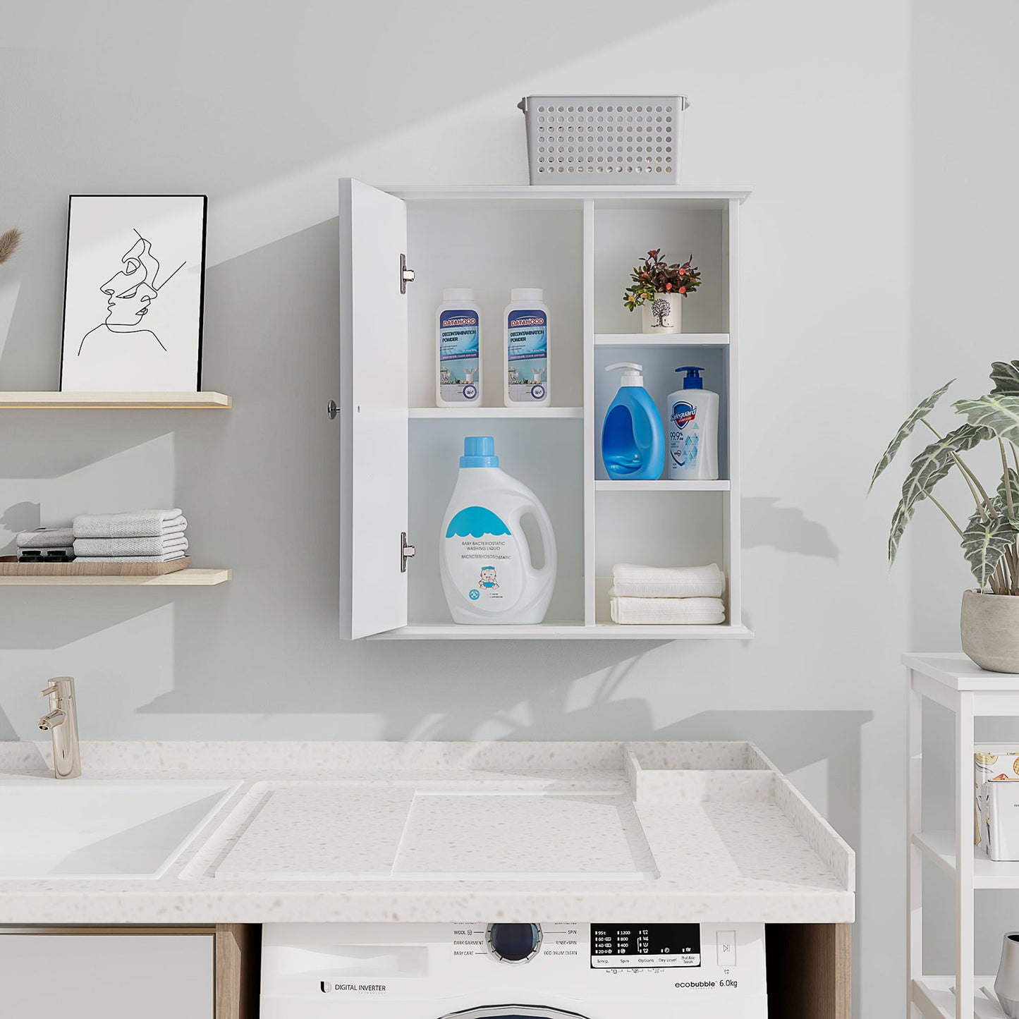 Medunjess 24 in. W x 7 in. D x 28 in. H Wall Bathroom Cabinet Over the Toilet Storage