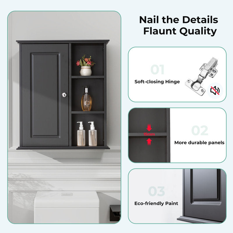 Medunjess 24 in. W x 7 in. D x 28 in. H Wall Bathroom Cabinet Over The Toilet Storage