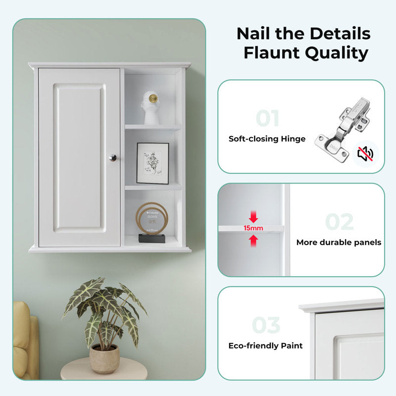 Medunjess 24 in. W x 7 in. D x 28 in. H Wall Bathroom Cabinet Over The Toilet Storage