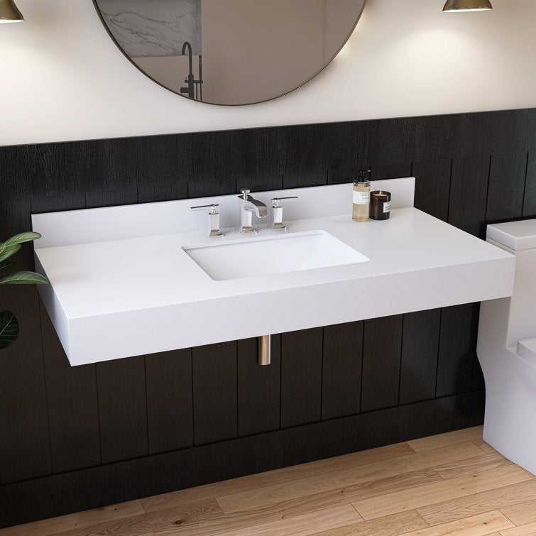 Medunjess 49'' Bathroom Vanity Top with Backsplash Wall Mounted Bathroom Sink