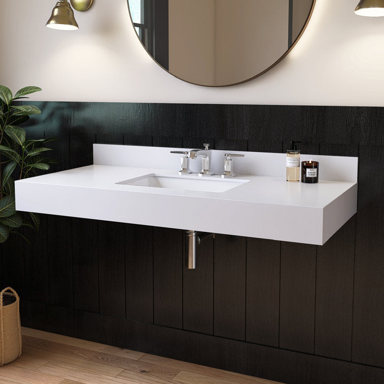 Medunjess 49'' Bathroom Vanity Top with Backsplash Wall Mounted Bathroom Sink
