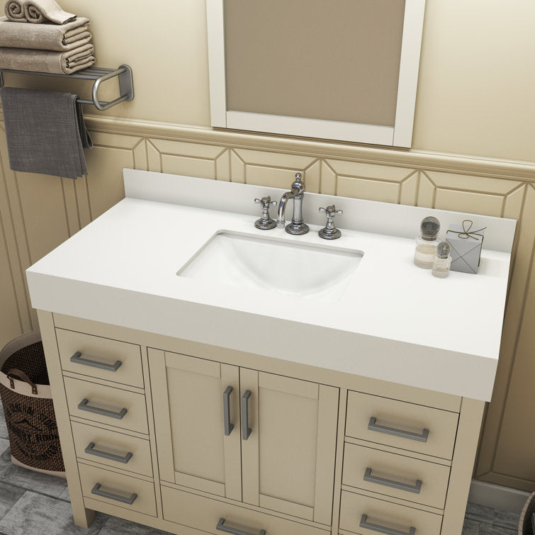 Medunjess 49'' Bathroom Vanity Top with Backsplash Wall Mounted Bathroom Sink