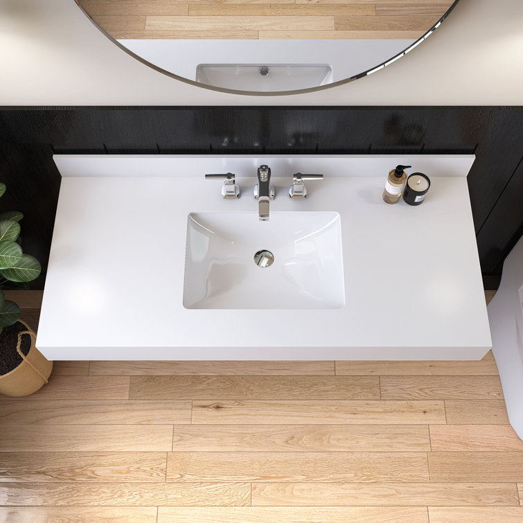 Medunjess 49'' Bathroom Vanity Top with Backsplash Wall Mounted Bathroom Sink